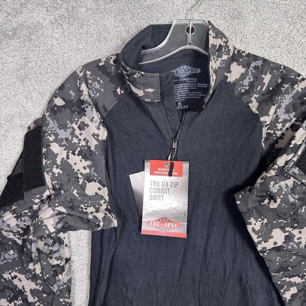 Tru-Spec Combat Shirt Men's S Reg 1/4 Zip Digital Camo Cordura Fabric Tactical - Picture 4 of 12